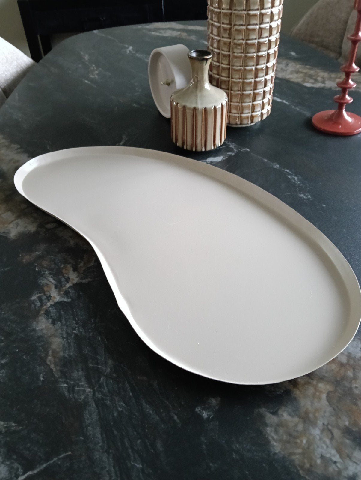 Taupe Nier Dienblad - Hotel Chique Stijl, Gebruikt, Ophalen of Verzenden, Metaal, Overige vormen
