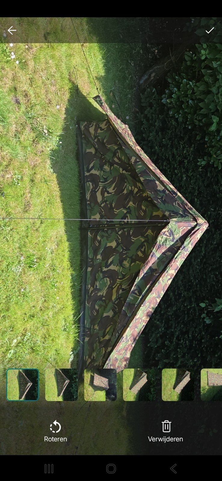 Leger pup tent - Camouflage 2-persoons tent, Caravans en Kamperen, Tenten, Ophalen of Verzenden, Gebruikt, Tot en met 2