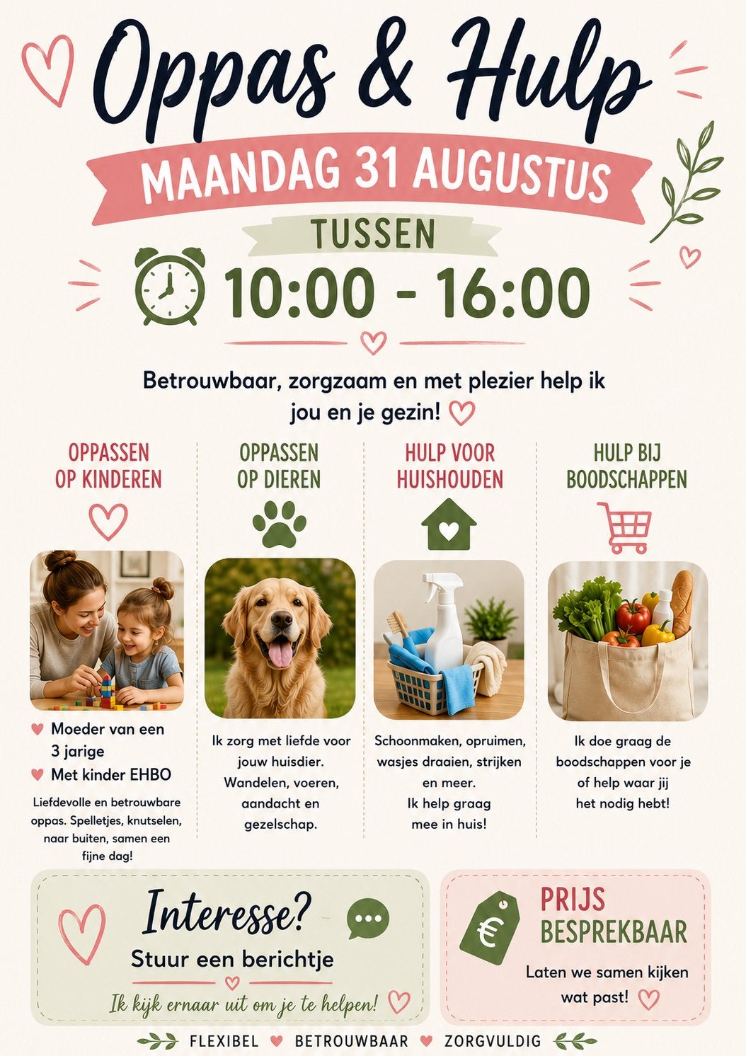 Oppas/ uitlaat service / huishoudelijk hulp aangeboden, Ophalen, Zo goed als nieuw