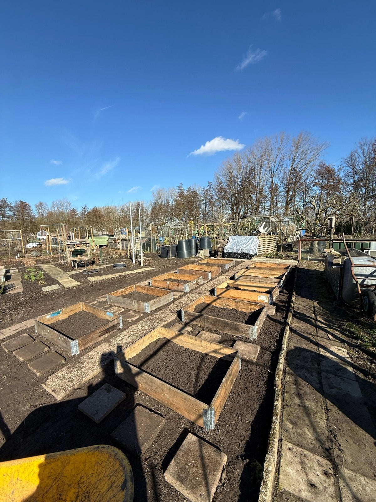 Palletranden / moestuinbakken van hout, Ophalen, Gebruikt, 100 tot 200 cm, 25 cm of meer