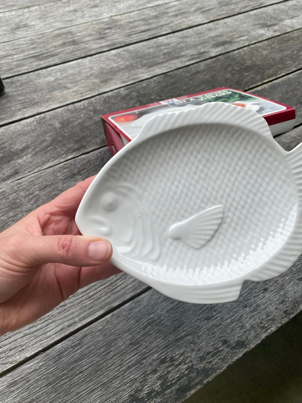 2 onbeschadigde visborden, geschikt voor oven en magnetron, Huis en Inrichting, Ophalen, Zo goed als nieuw, Keramiek, Bord(en)