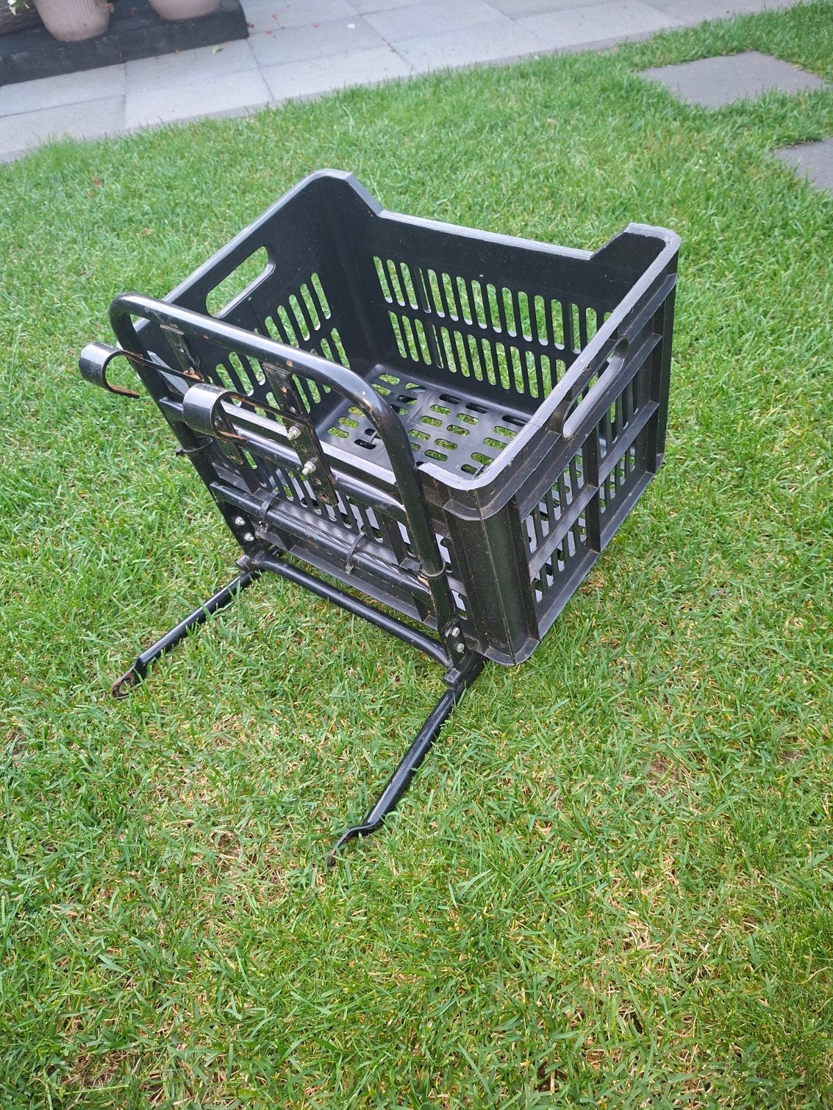 Zwarte Fietsmand/Fietskrat met Stuurbevestiging, Ophalen, Gebruikt, Onbekend, Stuurbevestiging