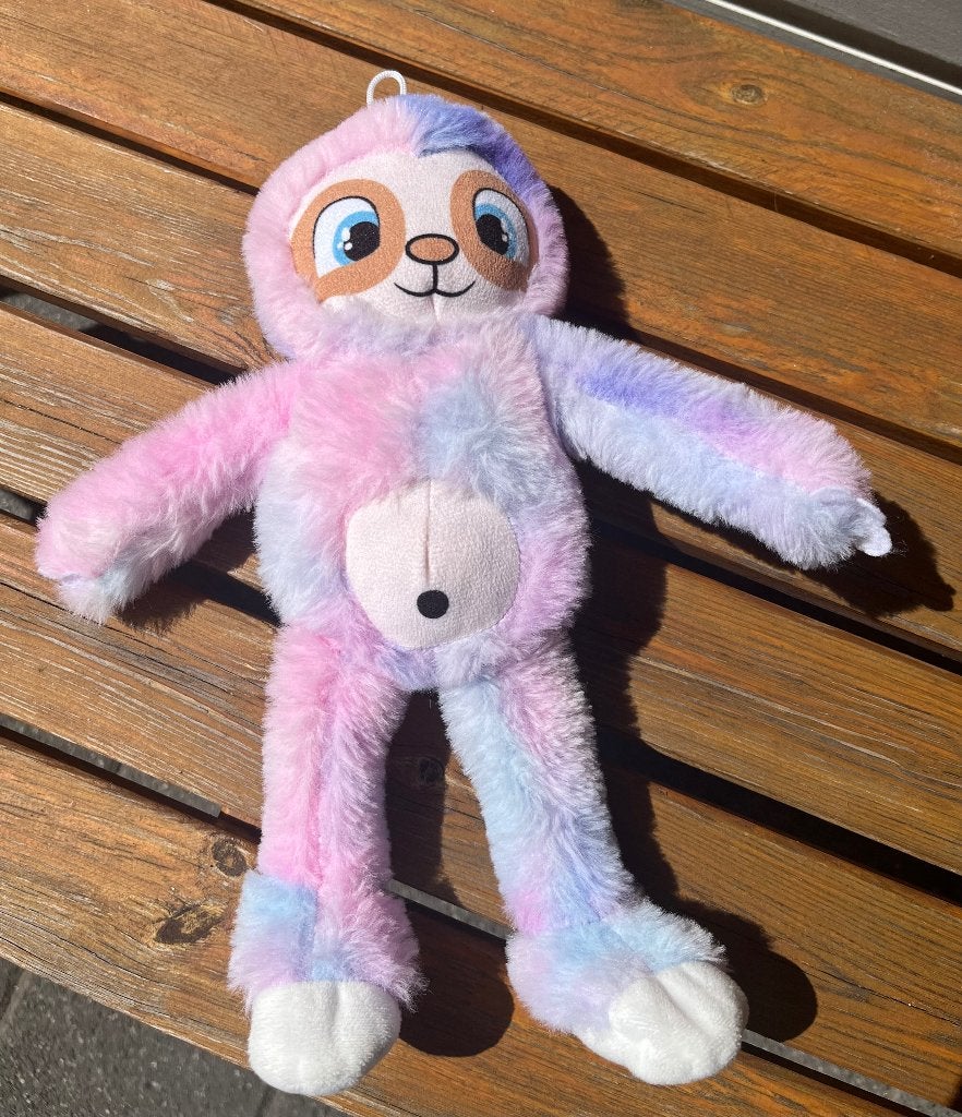 Luiaard knuffel dier pastel kleuren roze paars blauw 30 cm, Kinderen en Baby's, Ophalen of Verzenden, Zo goed als nieuw, Overige typen