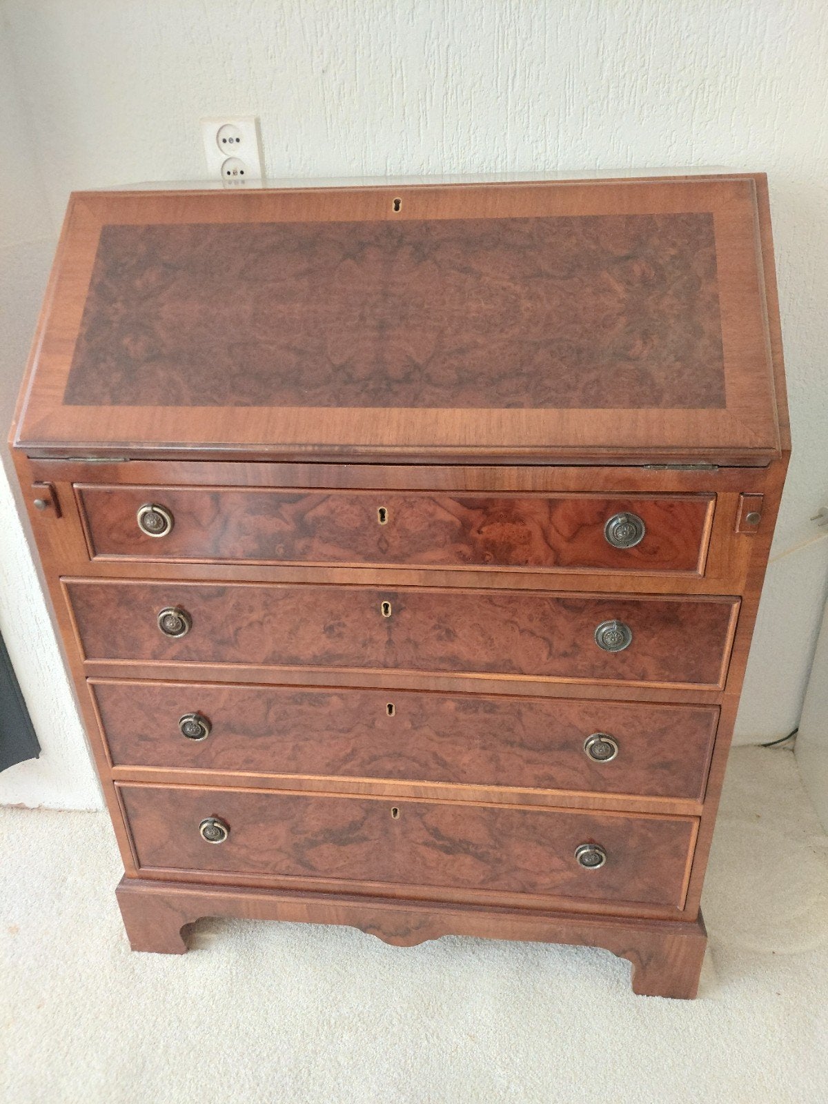 Antieke secretaire notenhout, Huis en Inrichting, Kasten | Secretaires, Ophalen, Gebruikt