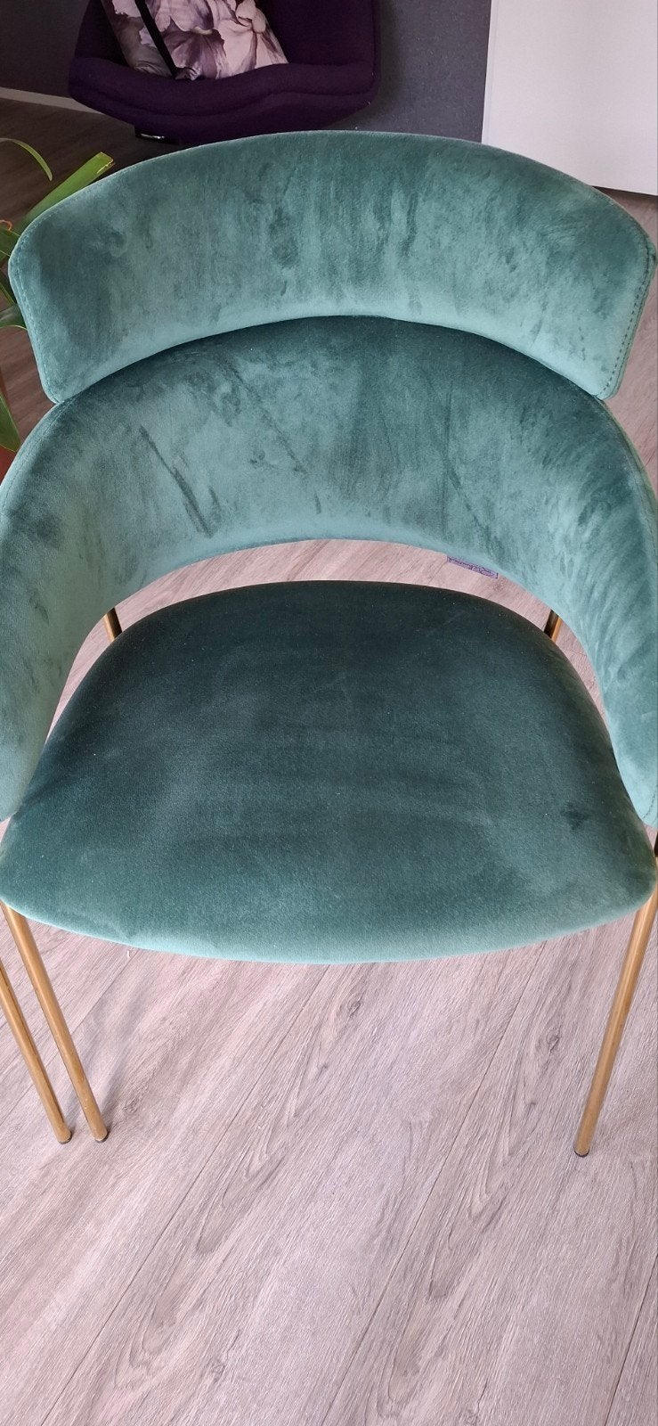 4 Zgan eethoekstoelen grijs en groen, Ophalen, Zo goed als nieuw, Grijs