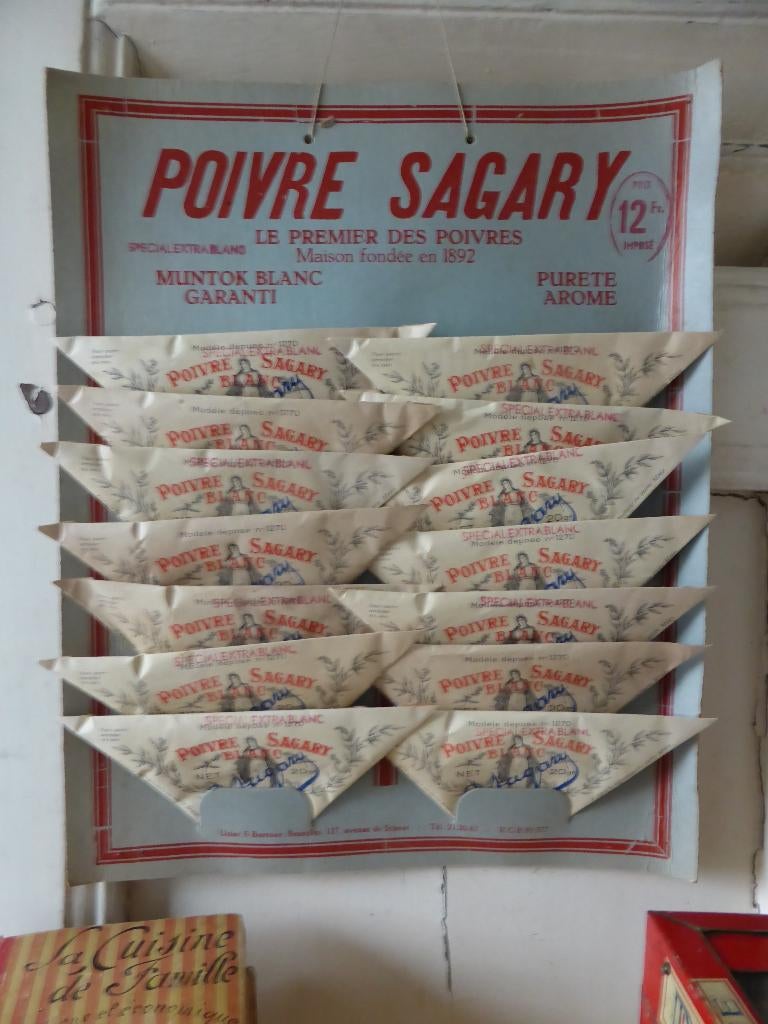UNIEK oud reclame verkoop display POIVRE SAGARY / peper, Antiek en Kunst, Curiosa en Brocante, Ophalen of Verzenden