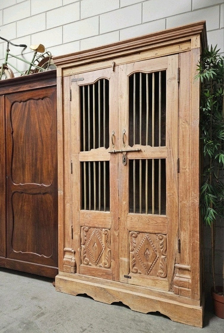 🏷OPRUIMING Antieke XL authentieke spijlenkast vintage kast, Ophalen of Verzenden