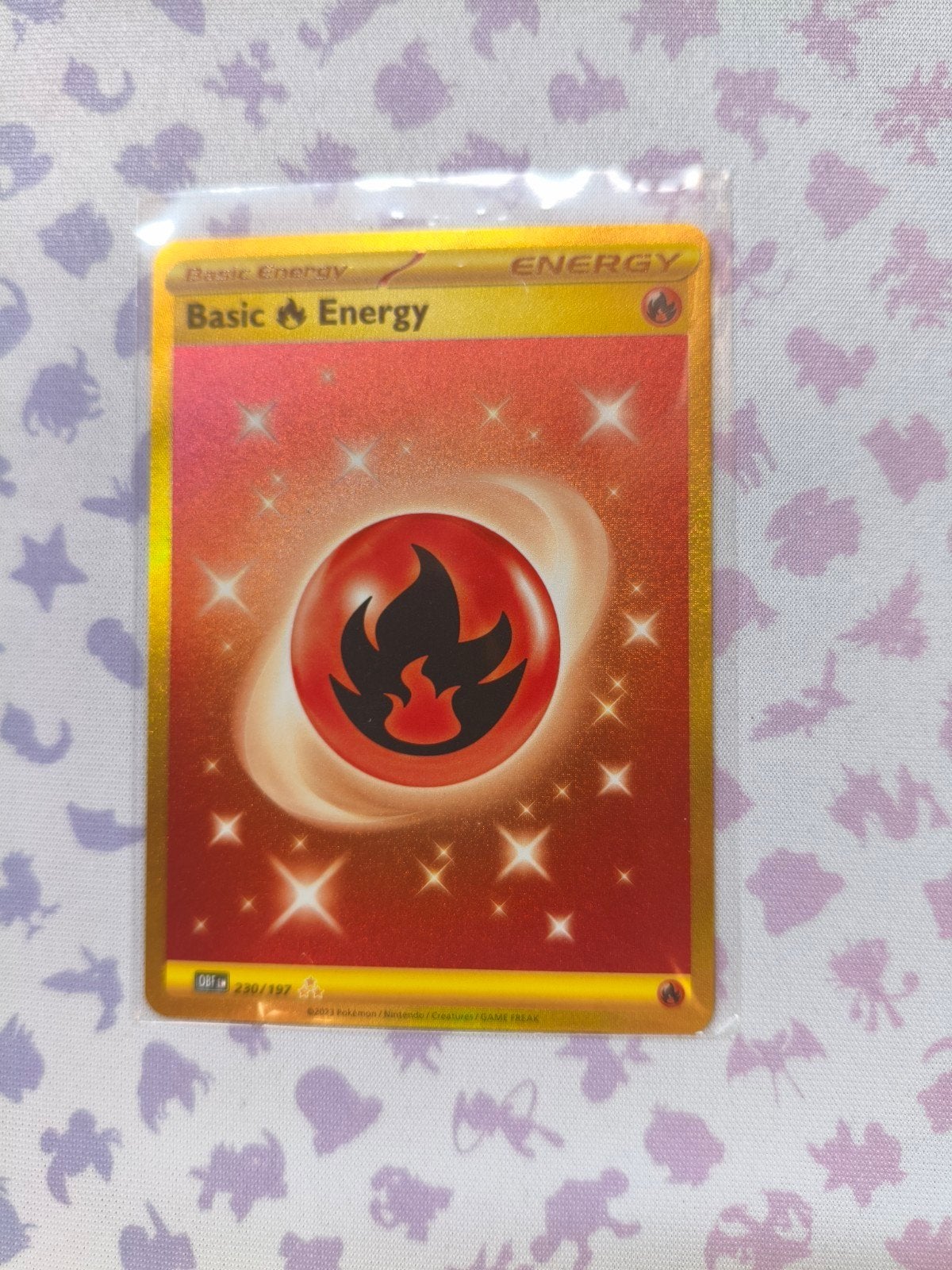 Pokemon kaart basic fire energy OBF 230, Ophalen of Verzenden, Zo goed als nieuw