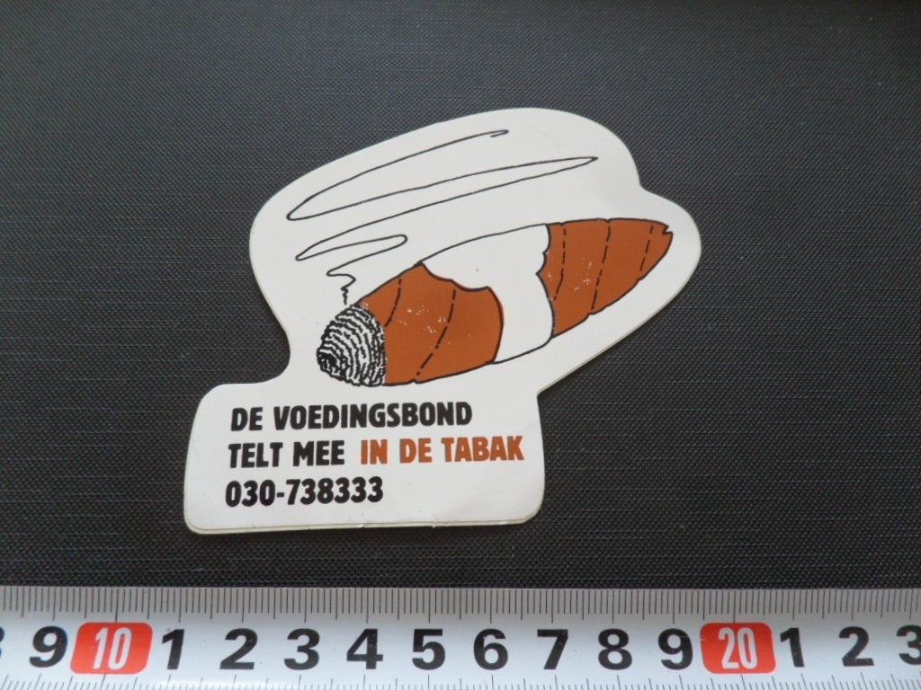 sticker strip sigaar voedingsbond telt mee in de tabak *, Ophalen, Zo goed als nieuw