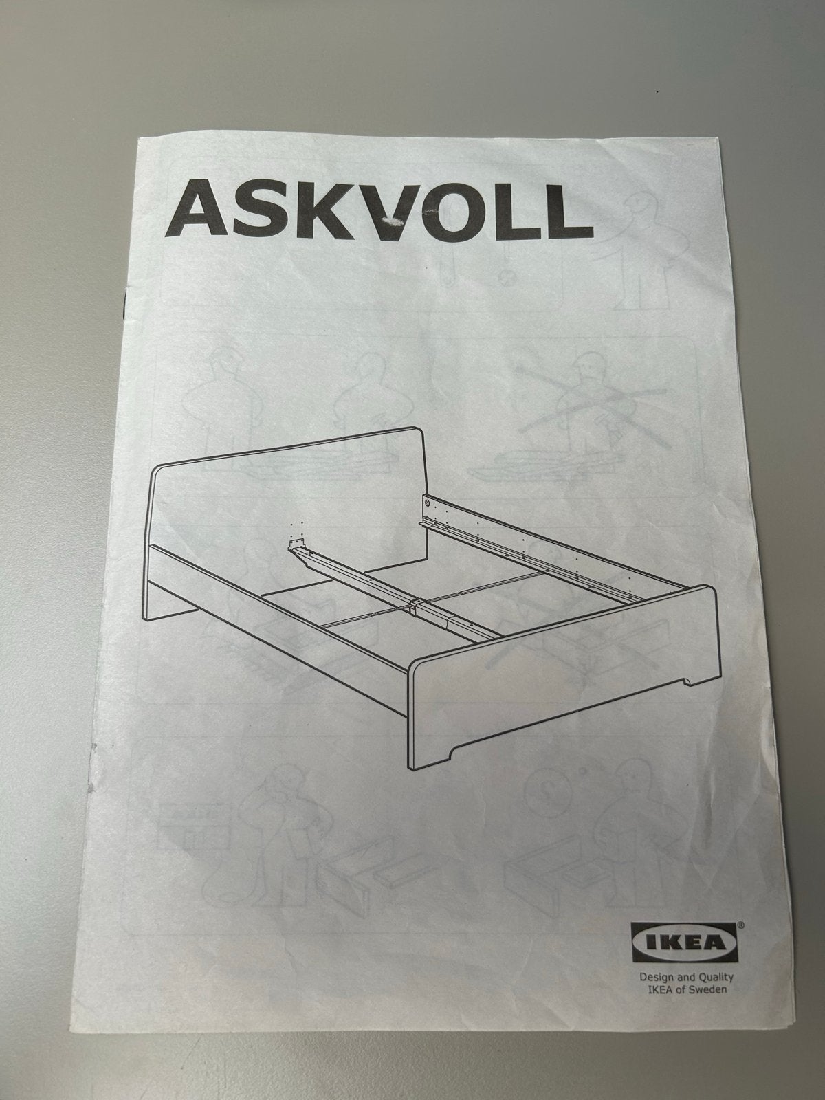 IKEA ASKVOLL bedframe wit - 160x200 cm, Huis en Inrichting, Ophalen, Gebruikt, Wit, Tweepersoons