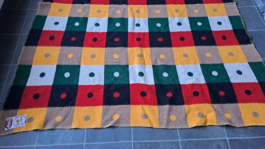 Vintage Didas deken - Kleurrijke wollen deken, Ophalen of Verzenden