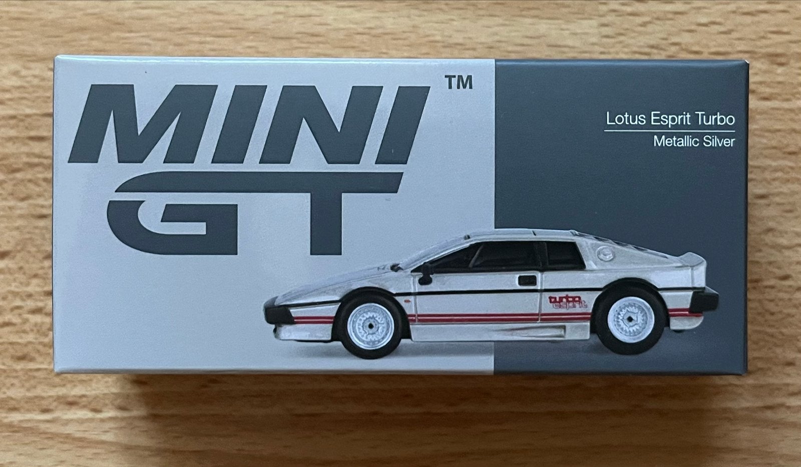 Mini GT Lotus Esprit Turbo Metallic Silver LHD, Ophalen of Verzenden, Zo goed als nieuw, Auto
