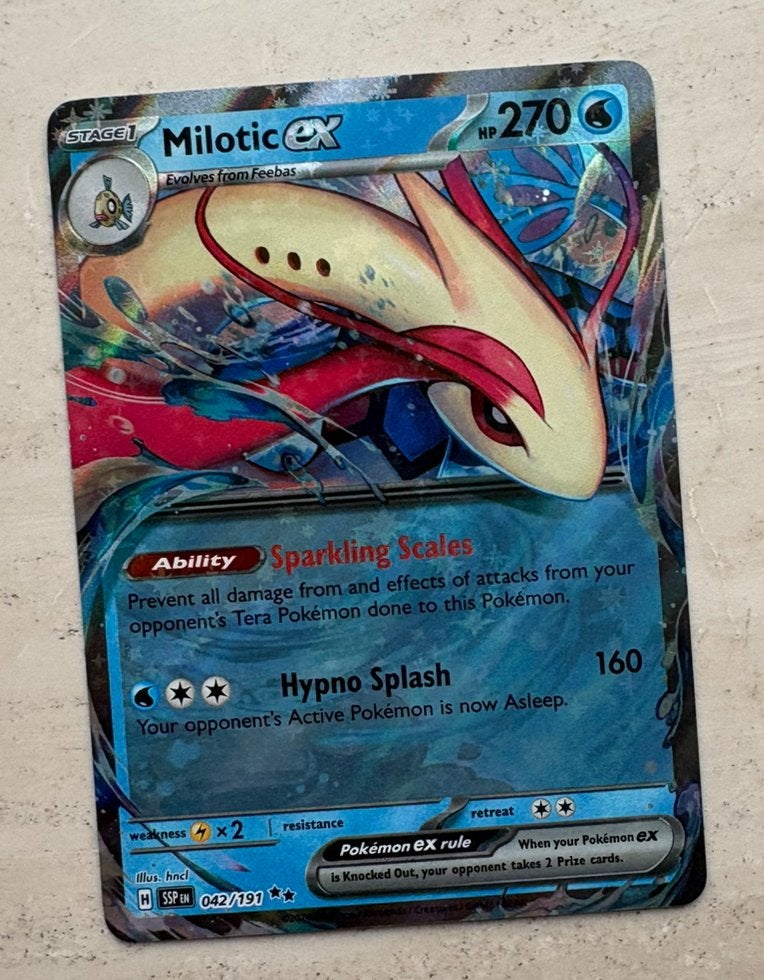 Milotic ex - 042/191 - Surging Sparks - Pokémon, Ophalen of Verzenden, Zo goed als nieuw