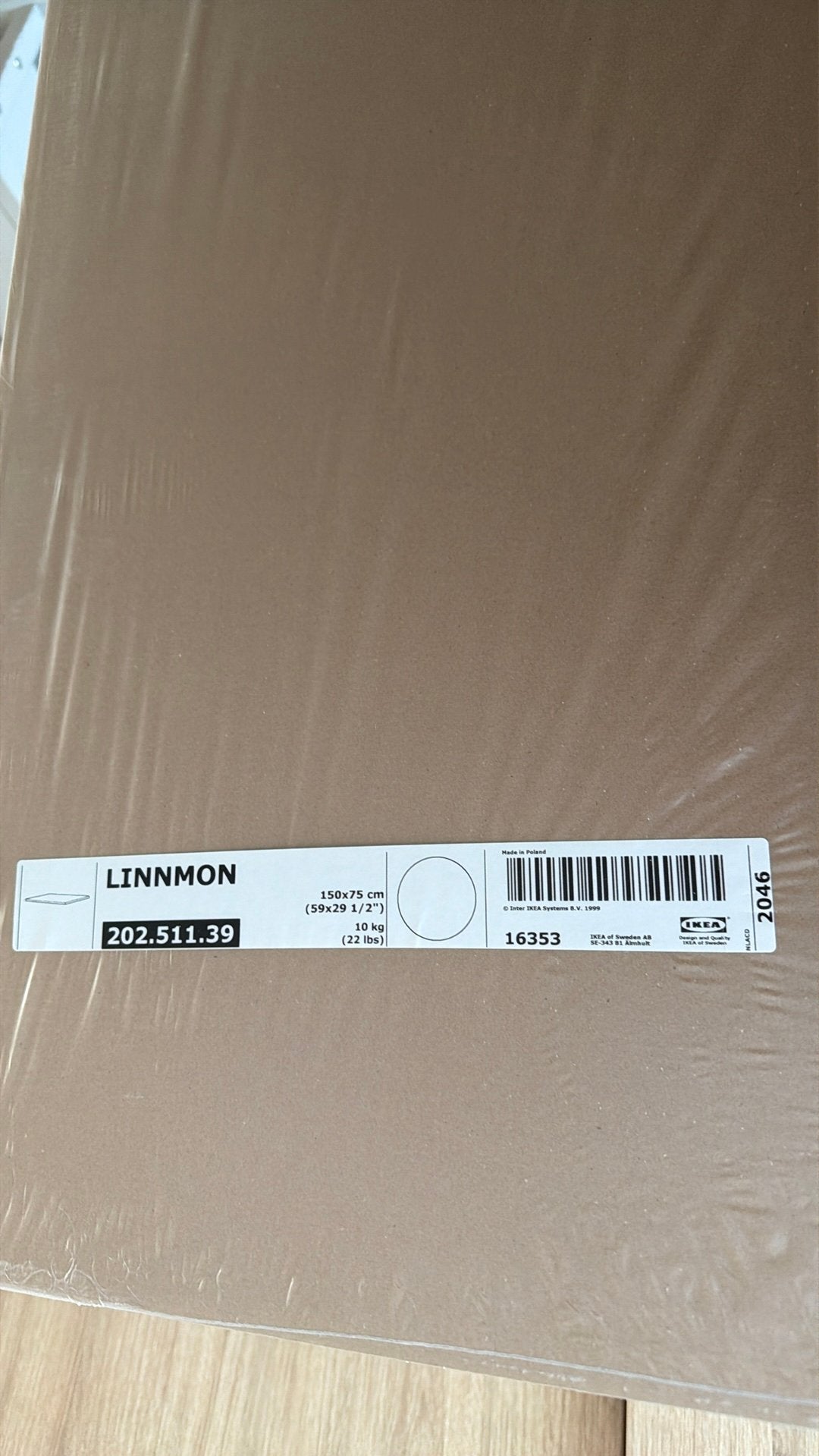IKEA LINNMON Tafelblad Wit 150-75 cm - Nieuw in verpakking, Ophalen, 50 tot 100 cm, Nieuw, Tafelblad