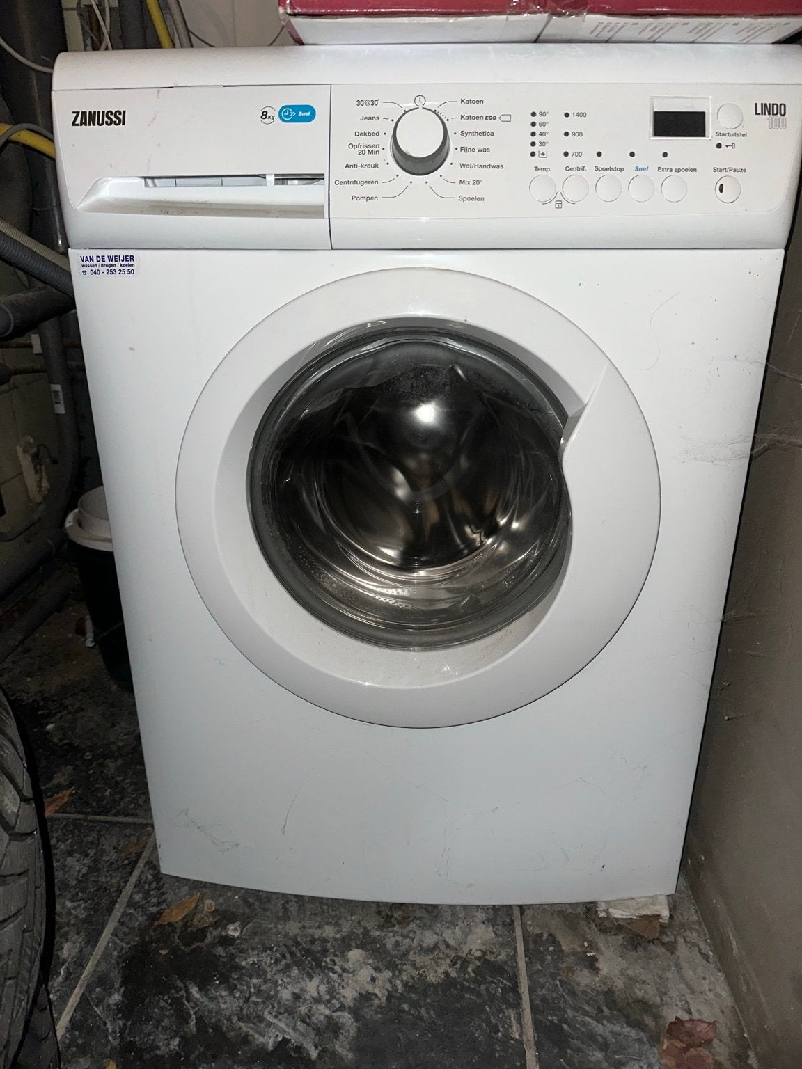 Zanussi Lindo 100 Wasmachine - 8 kg, 1400 toeren, Witgoed en Apparatuur, Ophalen, 1200 tot 1600 toeren, Gebruikt, 8 tot 10 kg
