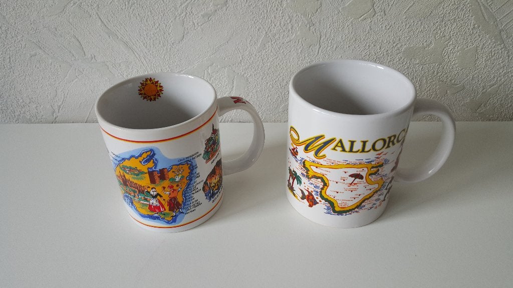 2 Mallorca mokken, Nieuw, Overige stijlen, Aardewerk, Mok