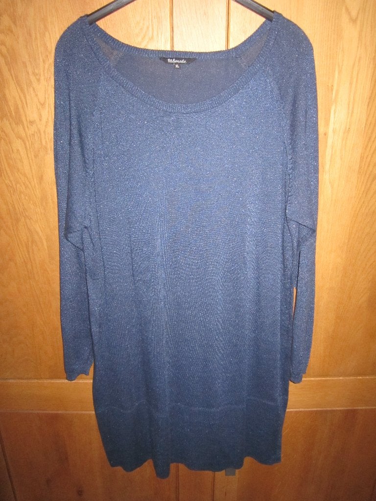 MS Mode blauwe jurk maat XL., Kleding | Dames, Jurken, Gedragen, Maat 46/48 (XL) of groter, Blauw, Knielengte, Ophalen of Verzenden