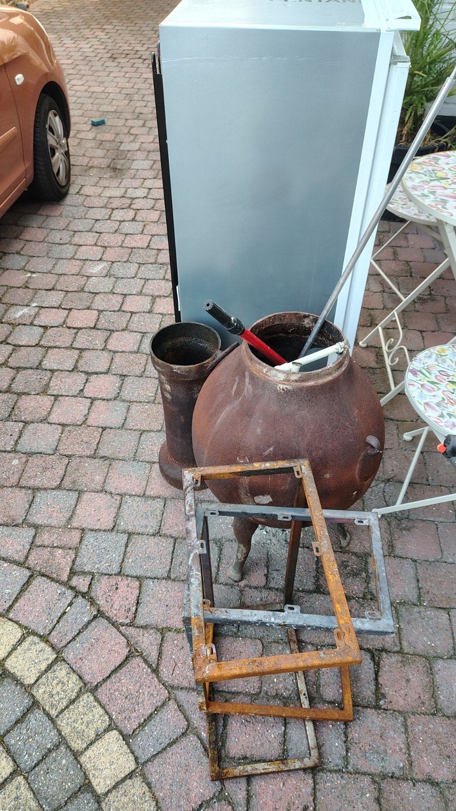 Gratis af halen oud ijzer + koelkast, Ophalen