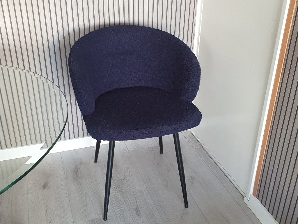 Eettafel stoel, Ophalen, Blauw, Nieuw, Stof