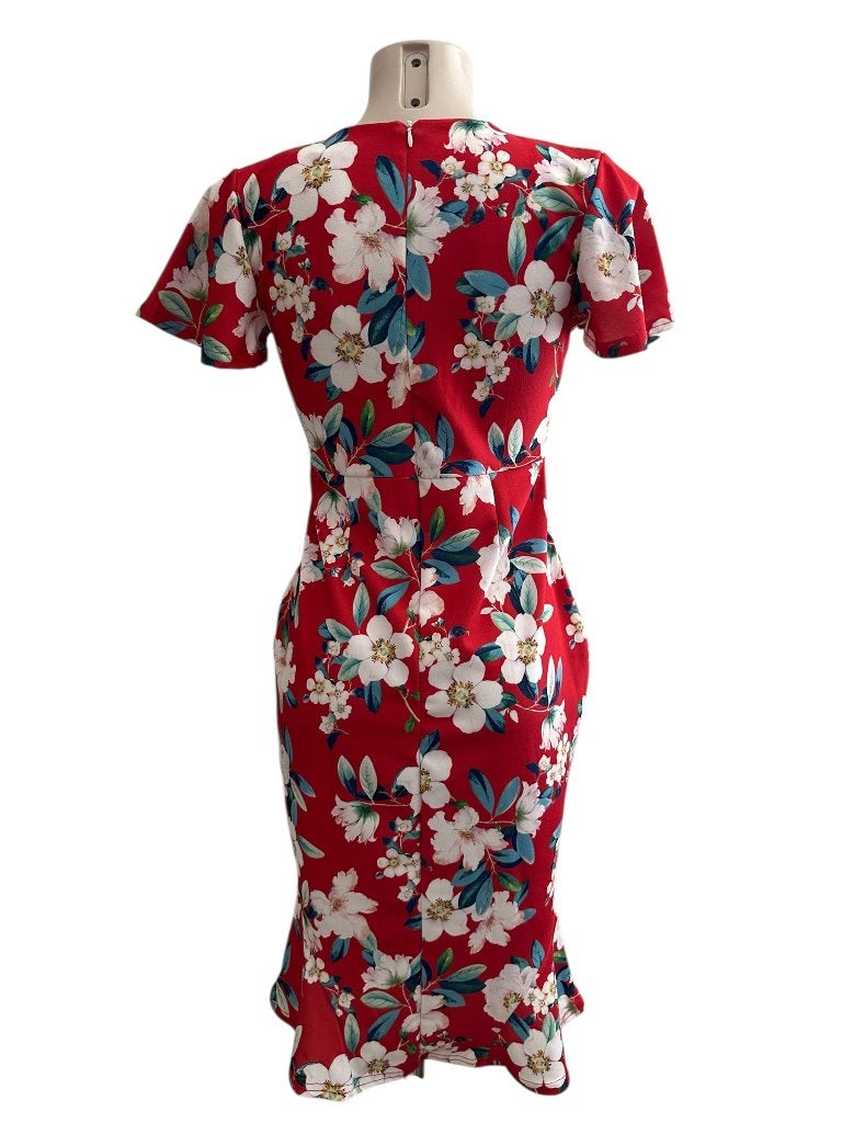 Topvintage jurk S, Kleding | Dames, Ophalen of Verzenden, Zo goed als nieuw, Rood, Onder de knie