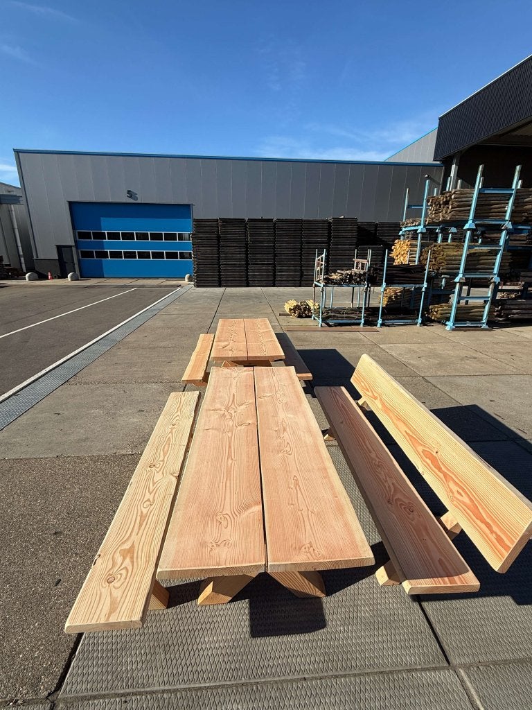 Douglas tuinset 200 cm – Kruispoot tafel + bank met en zonde, Tuin en Terras, Hout@hameren.nl, Hertog van beijerenstraat 2a, Nieuw