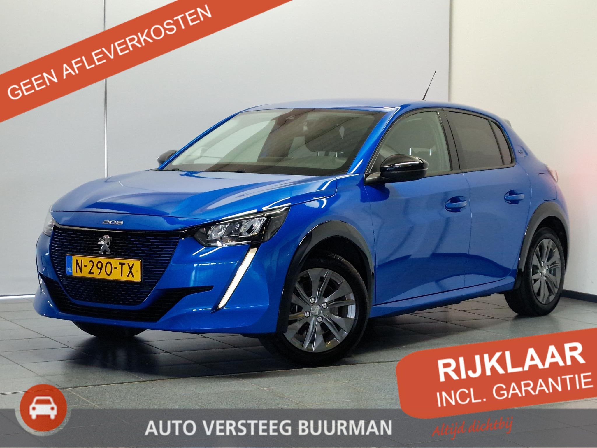 Peugeot e-208 EV Allure Pack 50 kWh Navigatie, CruiseControl, Auto's, Peugeot, 12 maanden, 136 pk, Gebruikt, Blauw