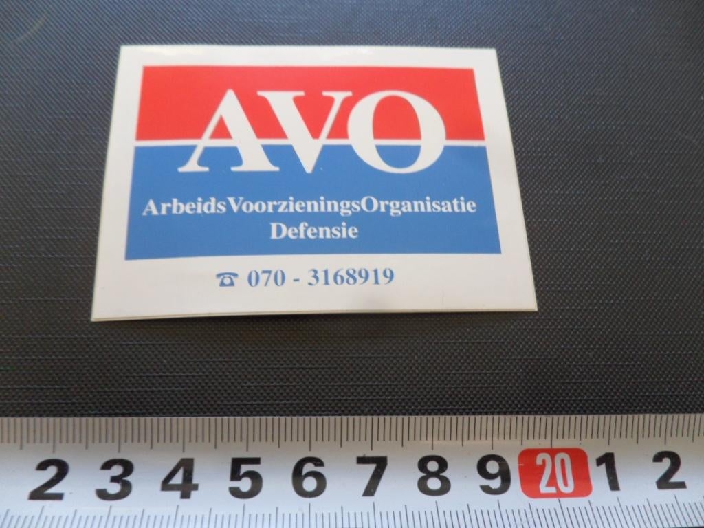 sticker Leger AVO Arbieds Voorzienings Organisatie Defensie, Ophalen, Zo goed als nieuw