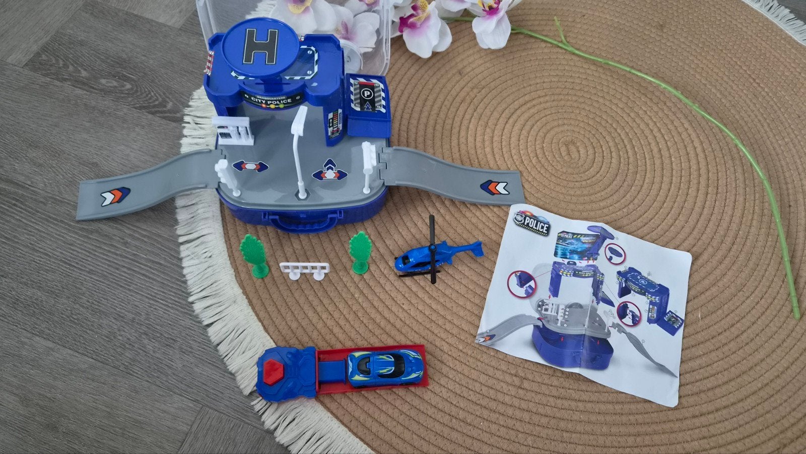 Draagbaar Politie Speelset Koffer met Auto & Vliegtuig, Kinderen en Baby's, Ophalen of Verzenden, Gebruikt