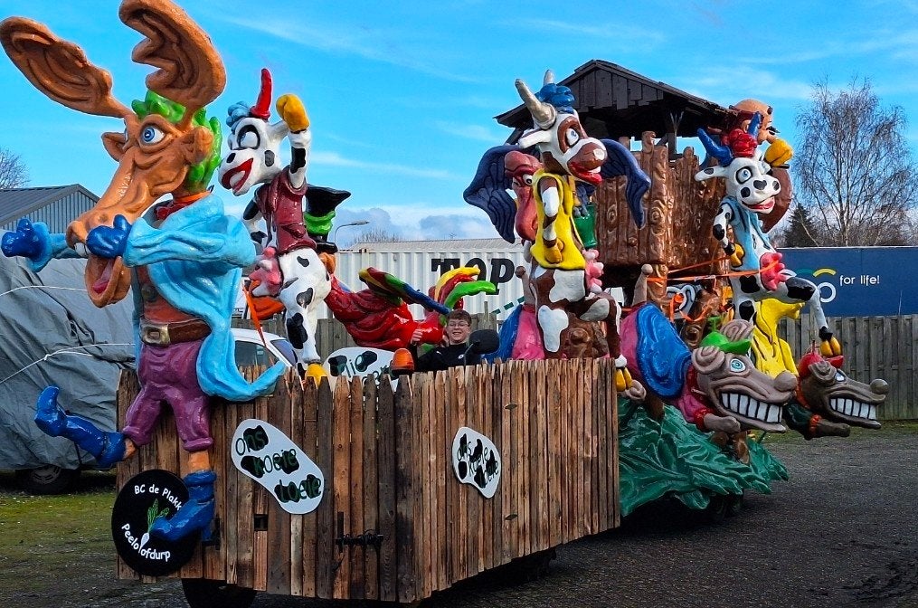 Carnavalswagen polyester L 7m x B 3.8 x H 3.9, Ophalen, Carnaval