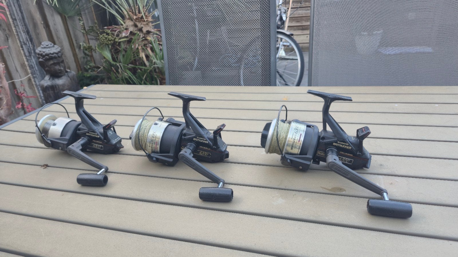 Shimano Baitrunner 6500 – 3 stuks – Oldskool, Ophalen of Verzenden, Gebruikt, Molen