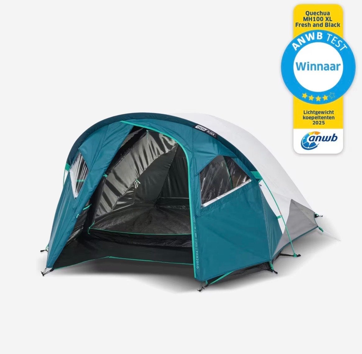 Quechua MH100 XL Fresh & Black 3-persoons tent, Ophalen, Zo goed als nieuw, Tot en met 3