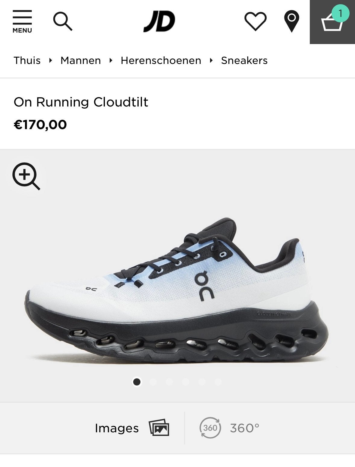OnCloud schoenen wit zwart, Ophalen of Verzenden, Nieuw, Wit
