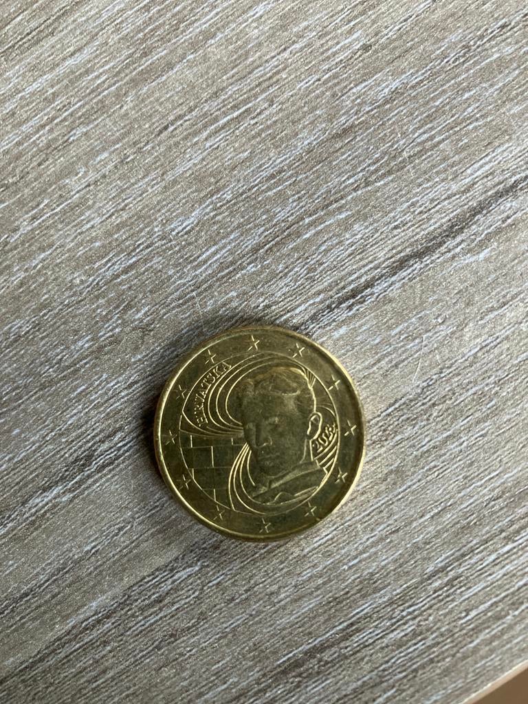 50 eurocent munt Kroatië met Nikola Tesla., Ophalen, Overige landen, 50 cent, Losse munt