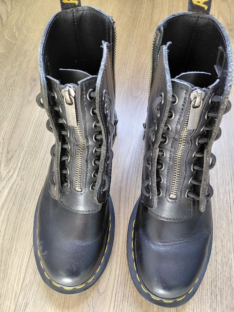 Dr. Martens 1460 Pascal Front Zip Laarzen Zwart Maat 38, Verzenden, Zwart, Lage of Enkellaarzen, Dr. Martens
