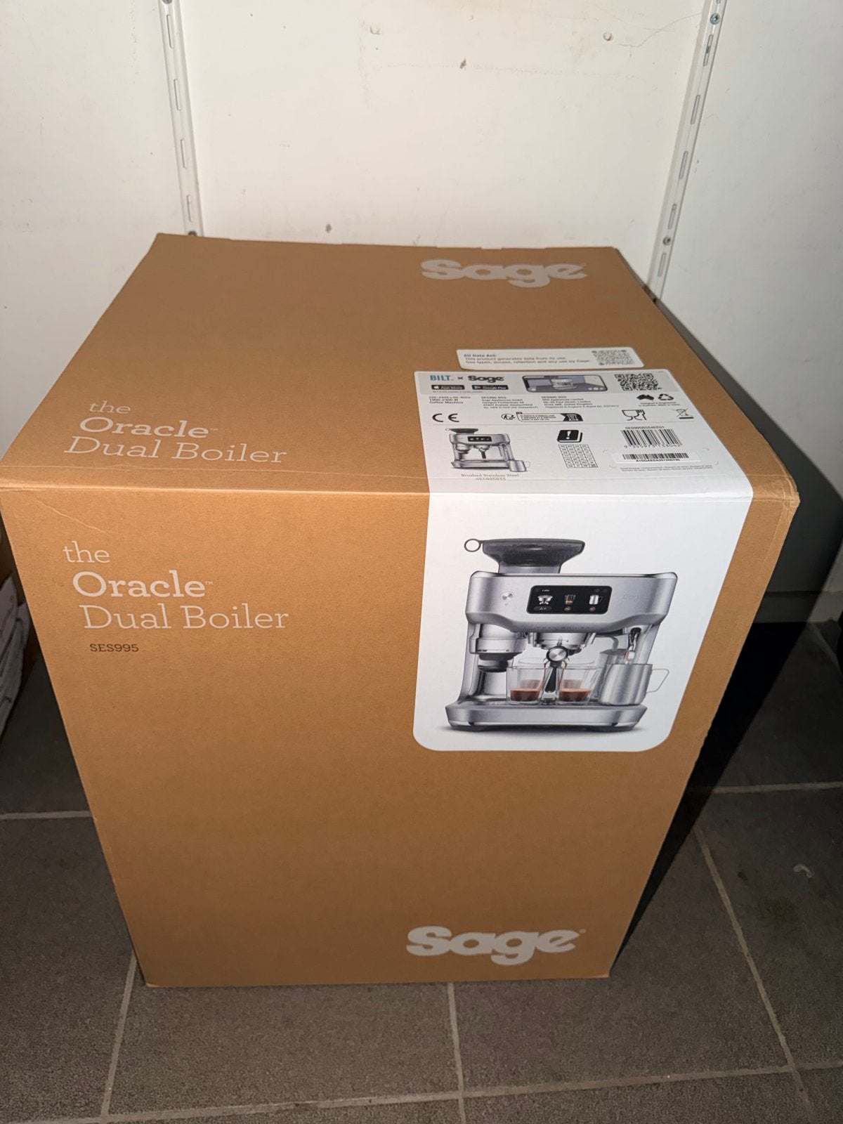 Sage The Oracle Dual Boiler SES995 - Nieuw in verpakking, Espresso apparaat, Nieuw, Koffiebonen, Ophalen