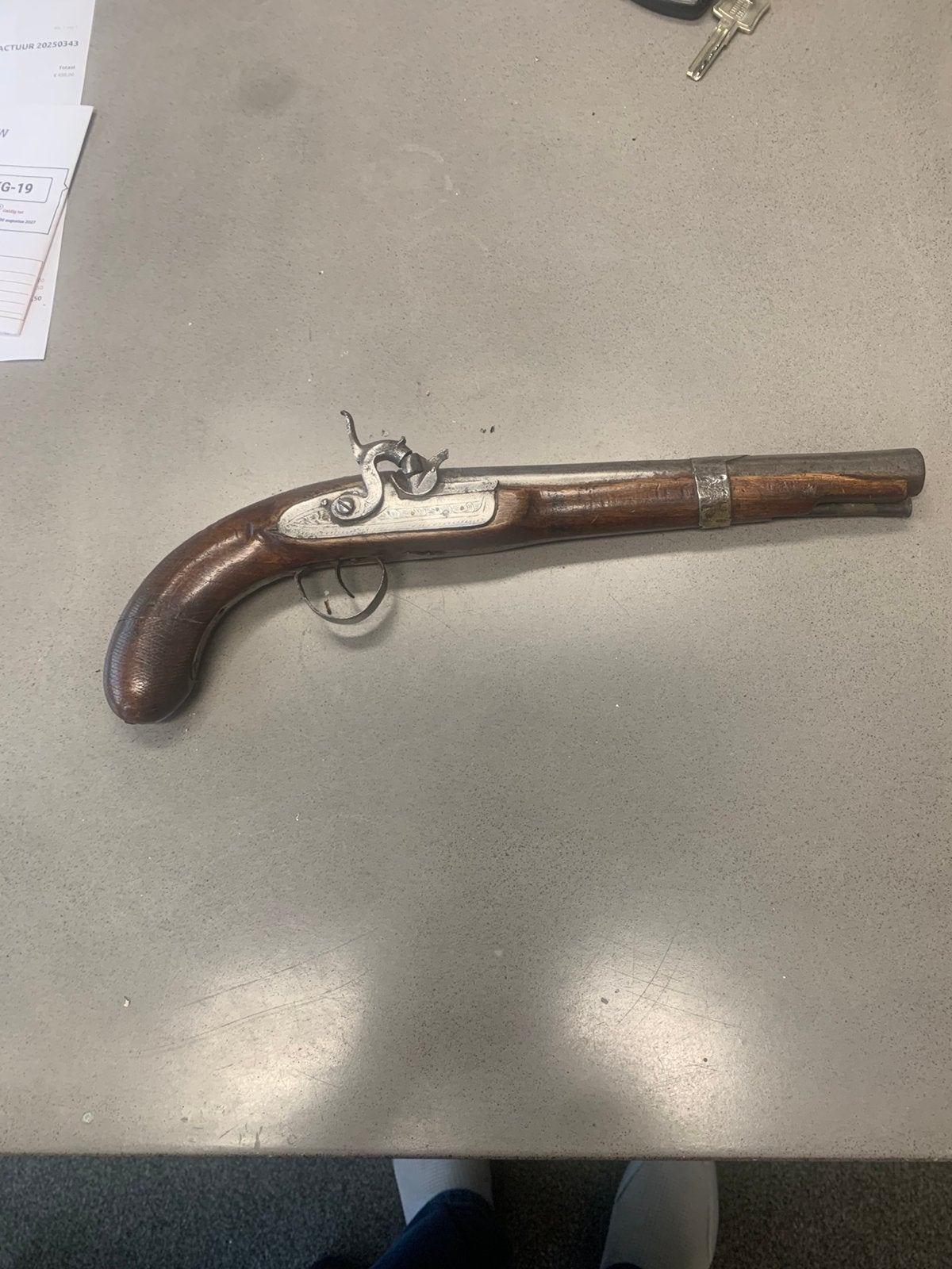 Antiek percussie pistool anno 1800, Ophalen of Verzenden