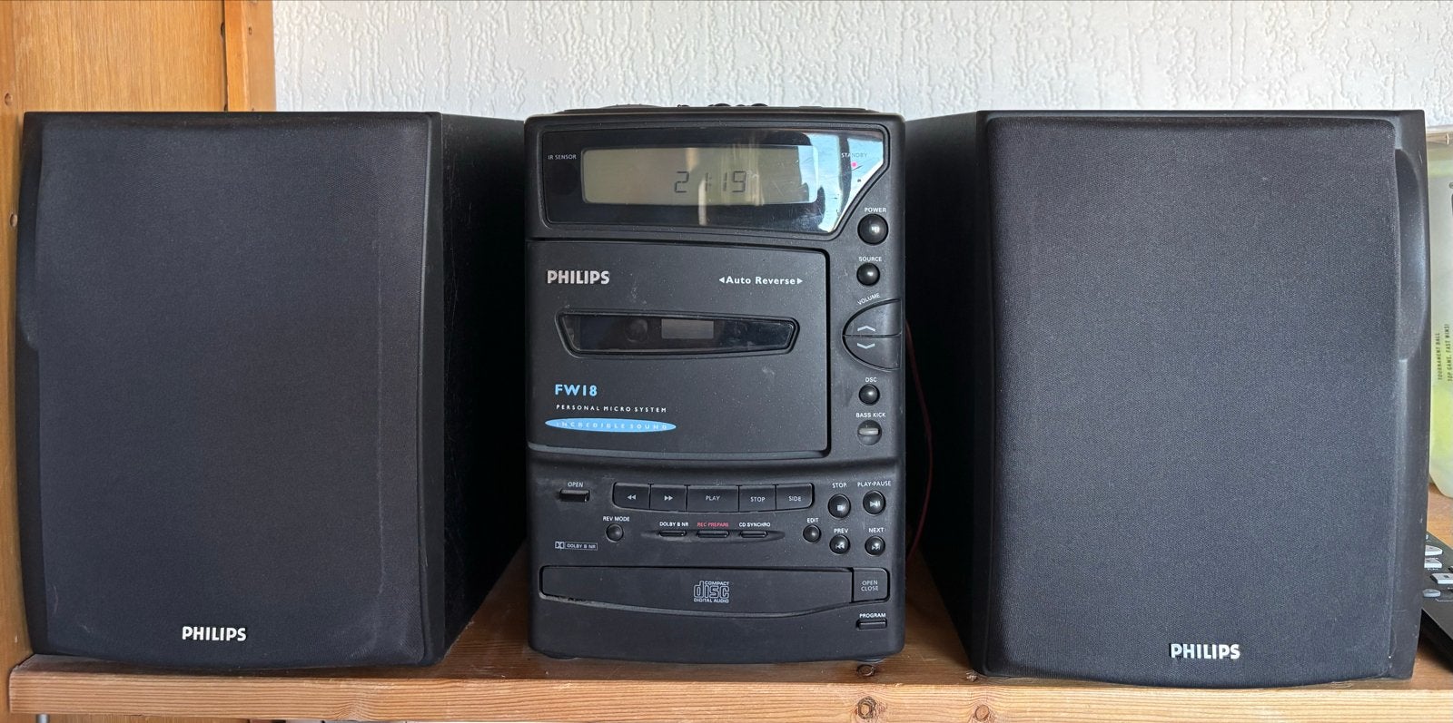 Philips FW18 Microset met Cassettedeck, CD-speler en Radio, Ophalen, Philips, Gebruikt, Cassettedeck