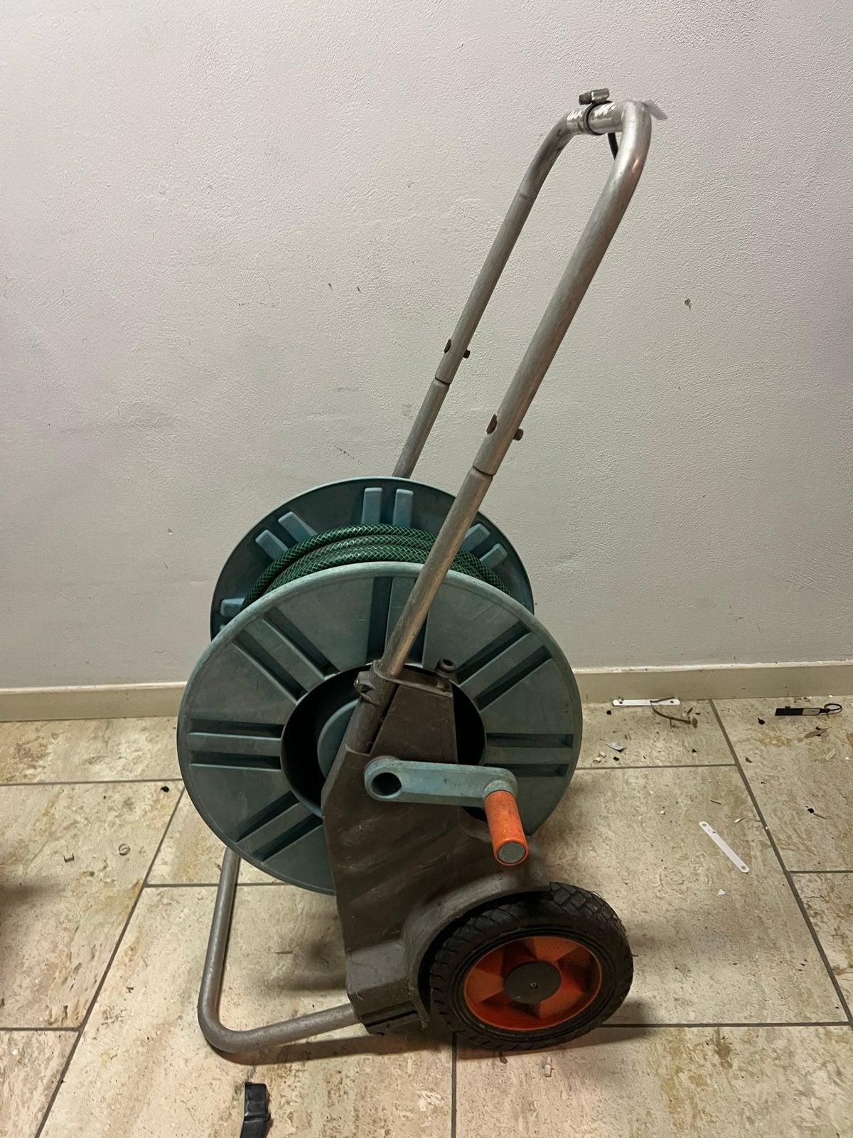 Gardena Tuinslanghaspel met slang - Gebruikt, Tuin en Terras, Ophalen of Verzenden, Gebruikt, Tuinslanghaspel