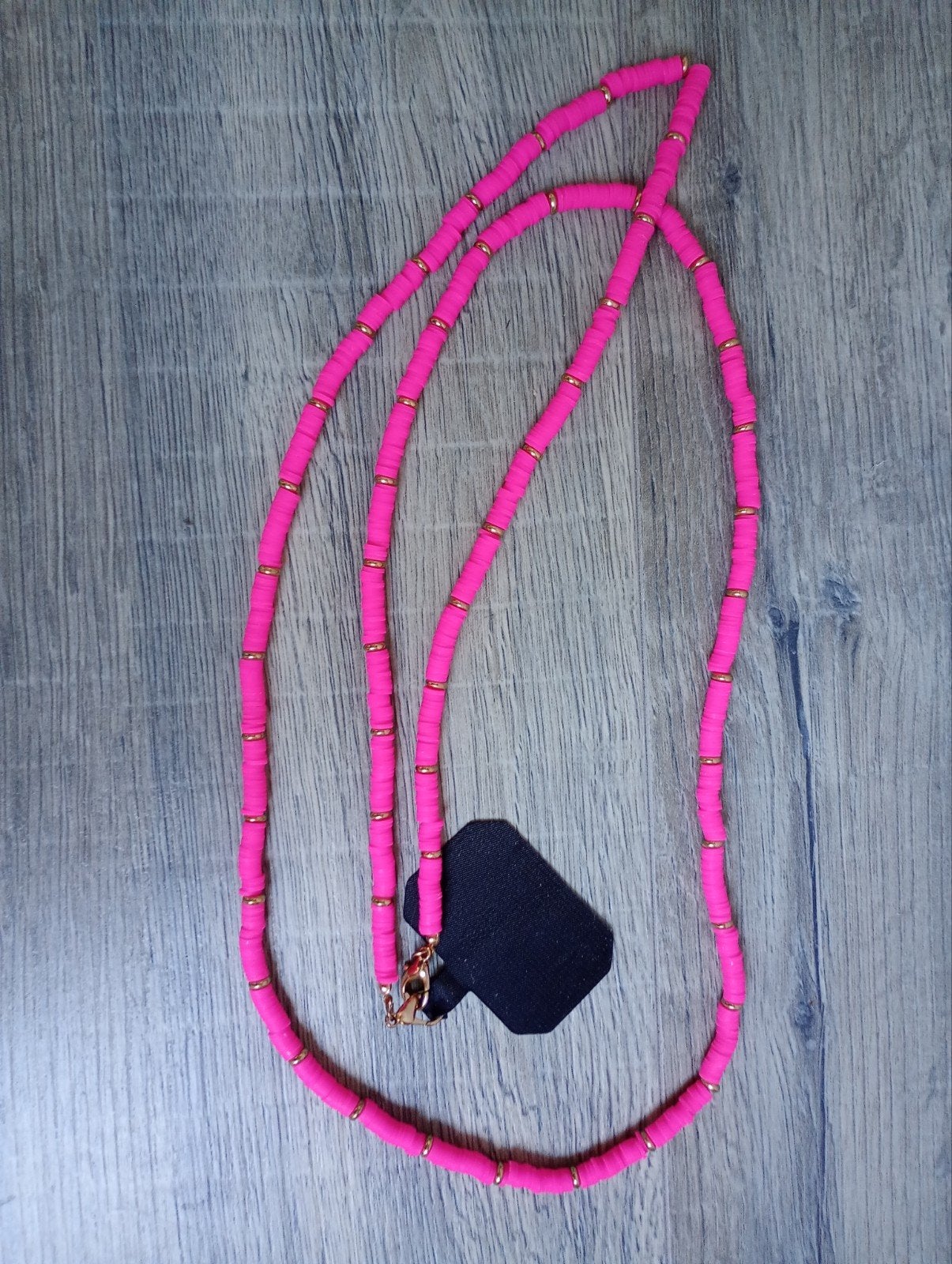 Roze telefoonkoord / telefoonketting, Sieraden, Tassen en Uiterlijk, Ophalen, Zo goed als nieuw, Roze, Overige materialen