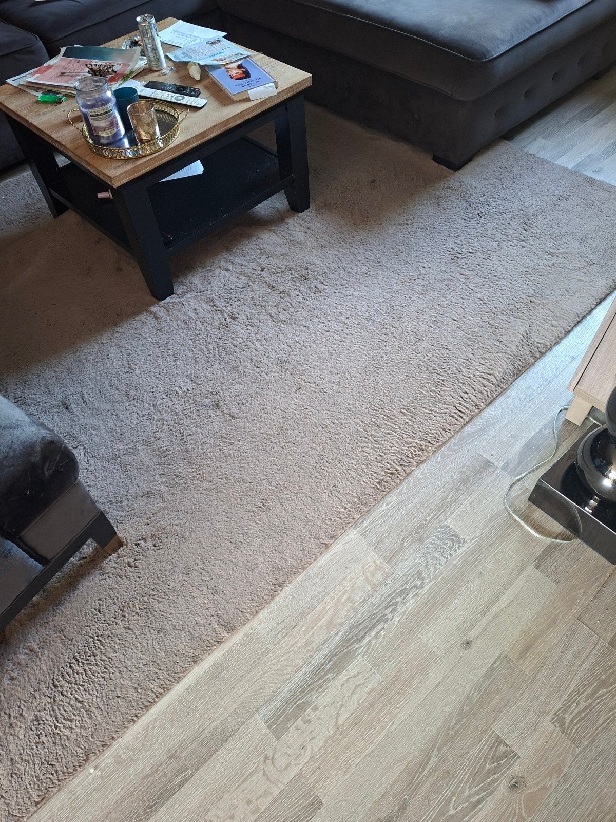 Comfortabel lang vloerkleed - Beige/Crème, Crème, Gebruikt, Modern, Scandinavisch, 200 cm of meer