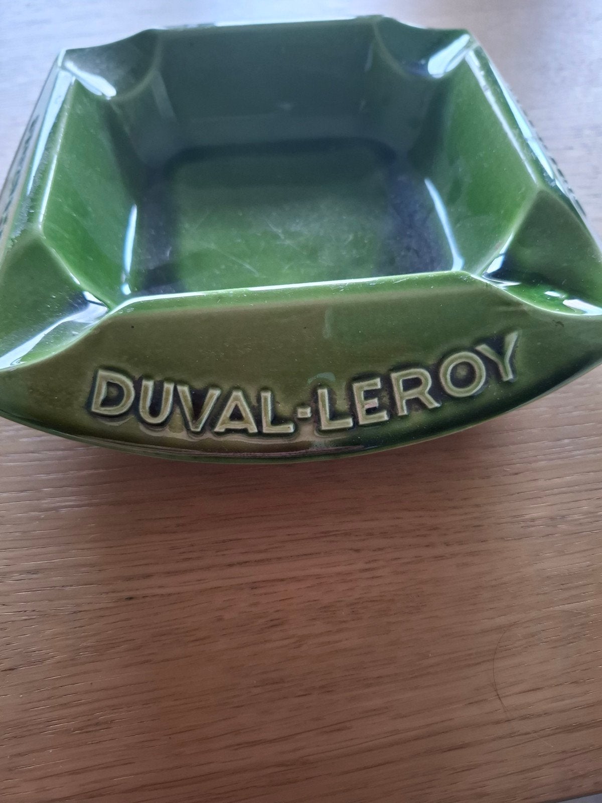 Vintage Duval-Leroy Champagne Asbak - Groen Keramiek, Ophalen of Verzenden