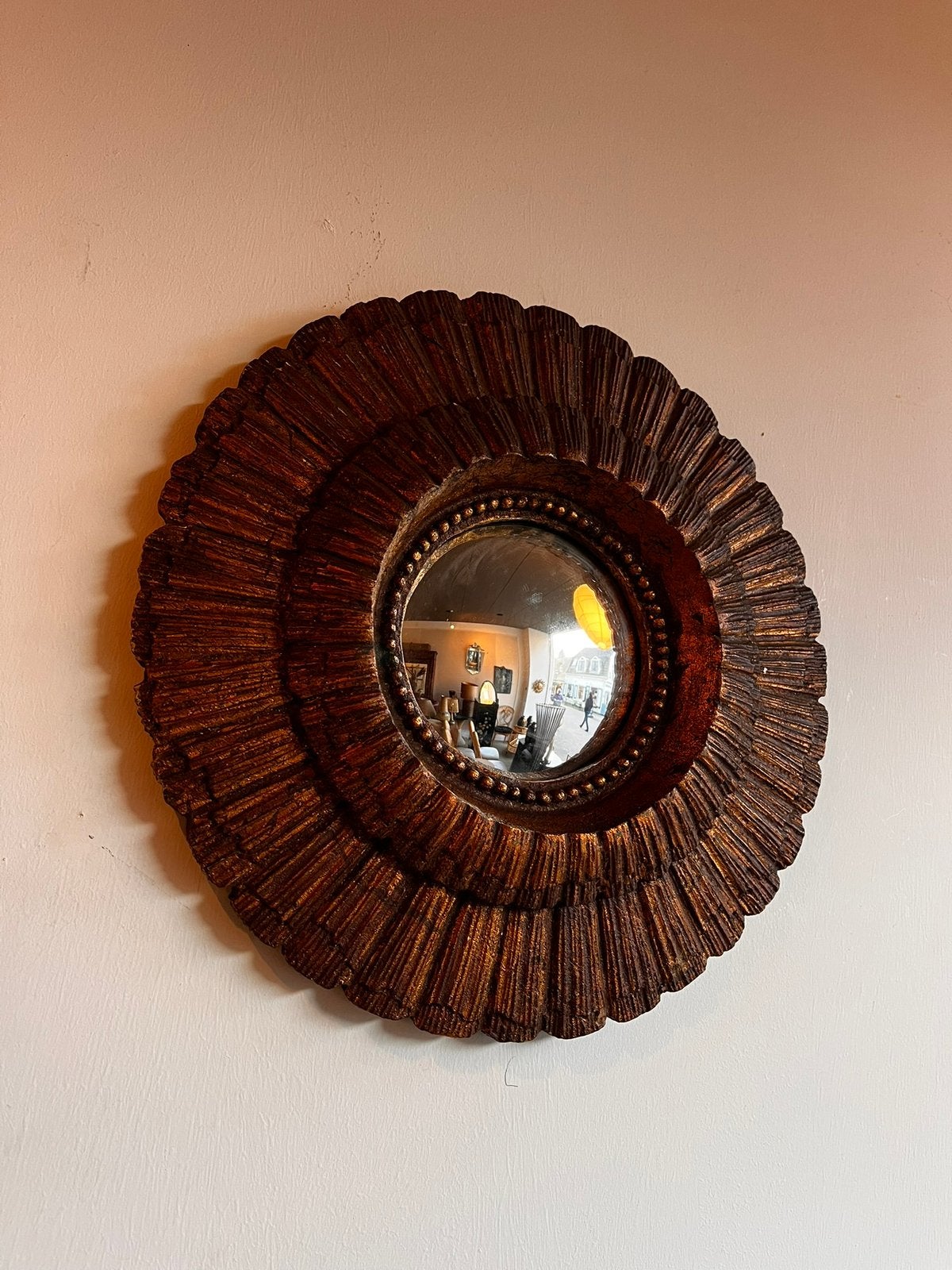 Zonnespiegel sunburst mirror Mid Century Vintage, Ophalen