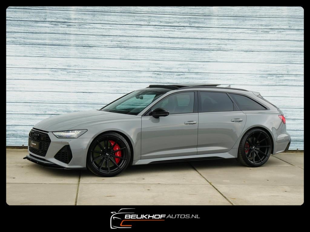 Audi Rs6 4.0 TFSI Akrapovic Panorama Trekhaak Garantie, Gebruikt, 600 pk, RS6, Leder