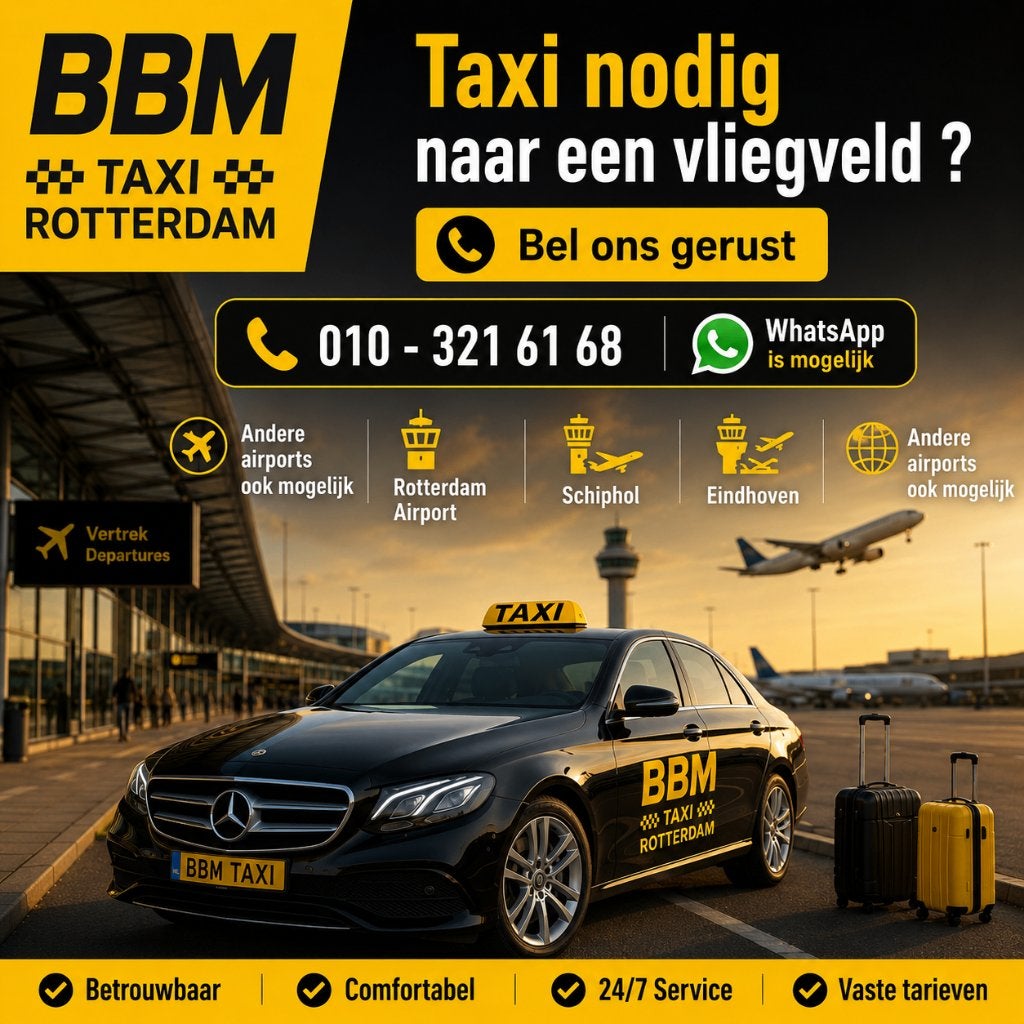 Taxi Rotterdam | Taxi nodig naar een Airport, Groepsvervoer