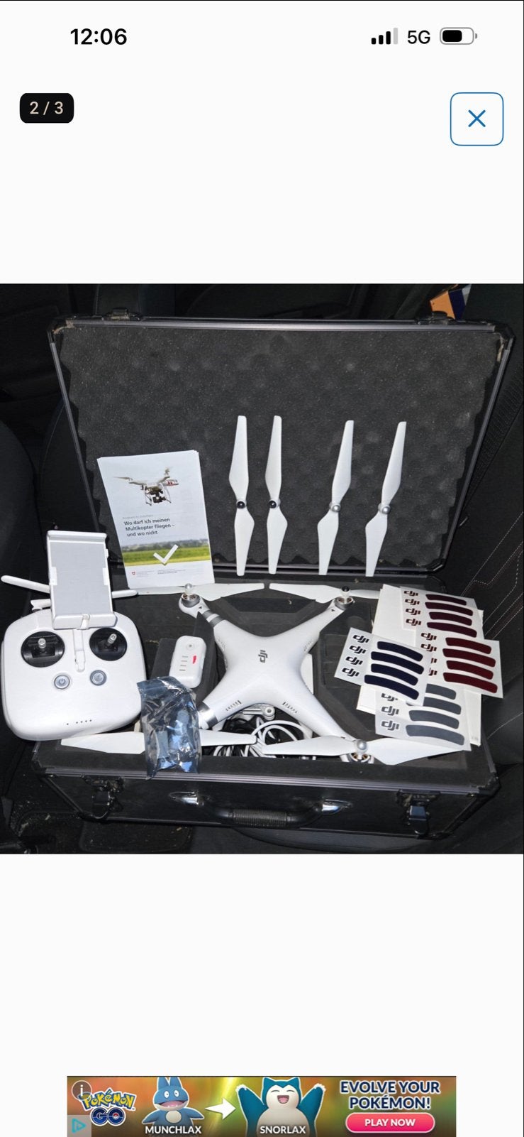 DJI Phantom 3 Standard Drone met Koffer en Accessoires, Gebruikt, Cameradrone, 900 gram tot 4 kilo, 15 tot 30 minuten
