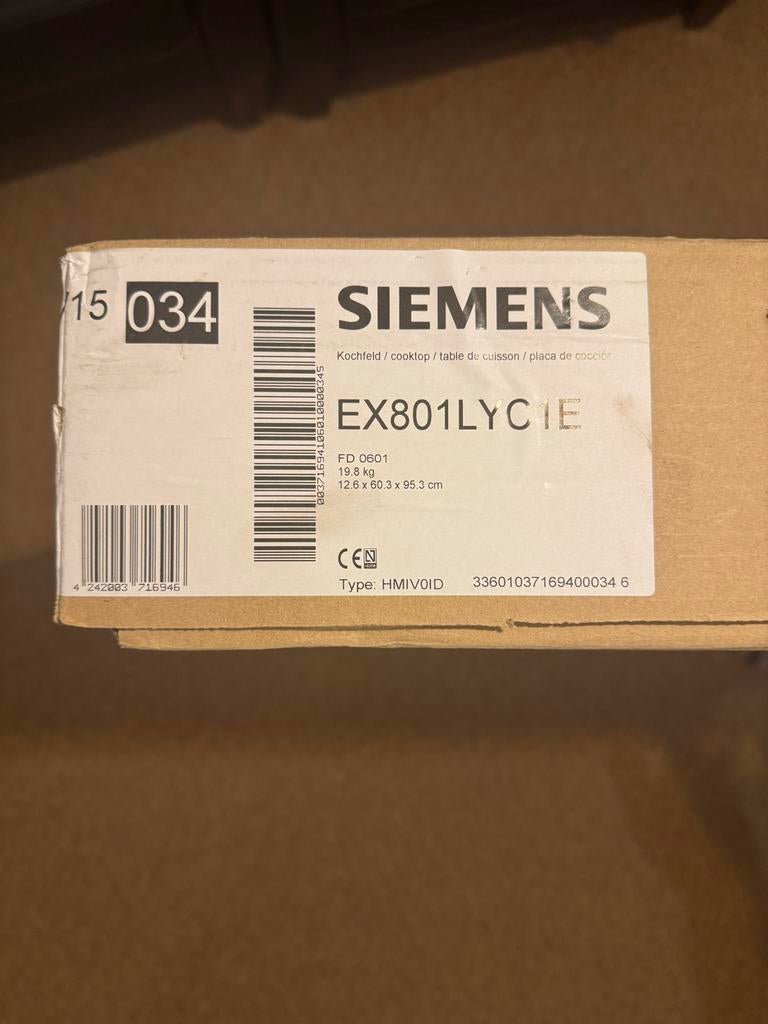 Nieuwe Siemens EX801LYC1E Inductiekookplaat, Ophalen, Nieuw, 4 kookzones, Inbouw