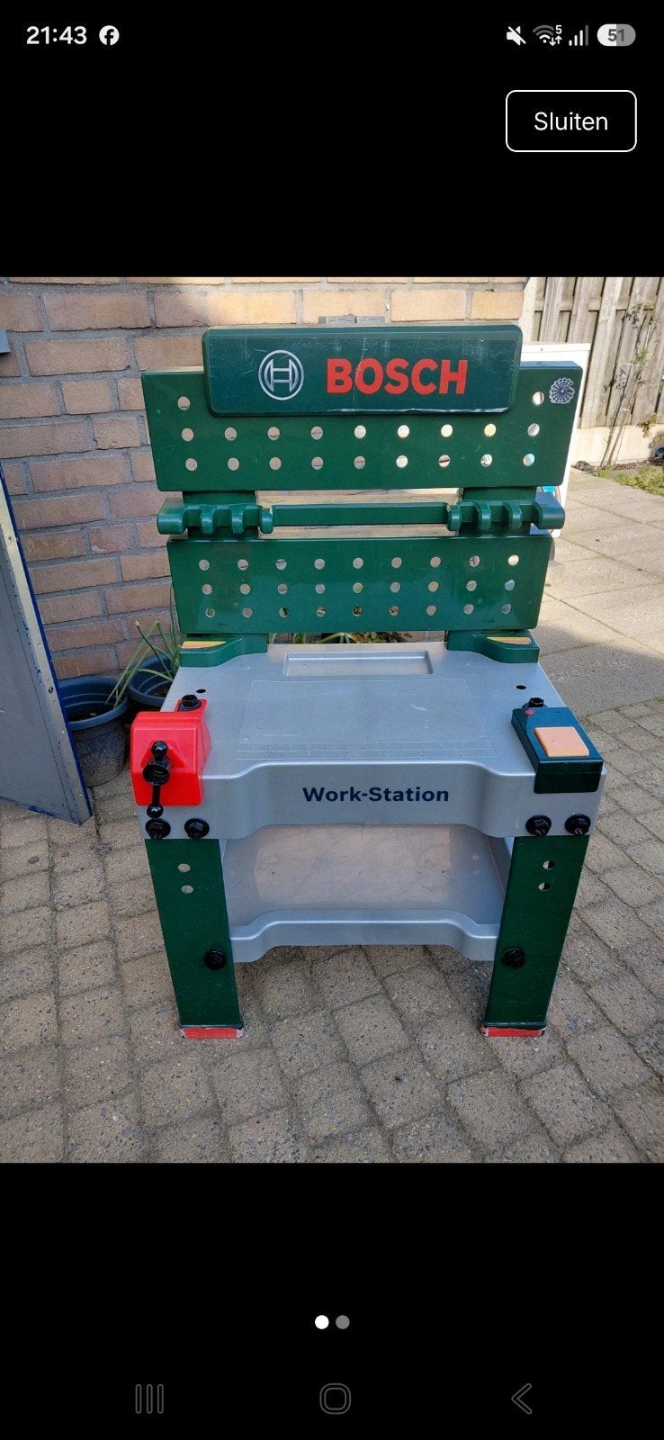 Bosch speelgoed werkbank met accessoires, Kinderen en Baby's, Ophalen, Gebruikt, Jongen of Meisje
