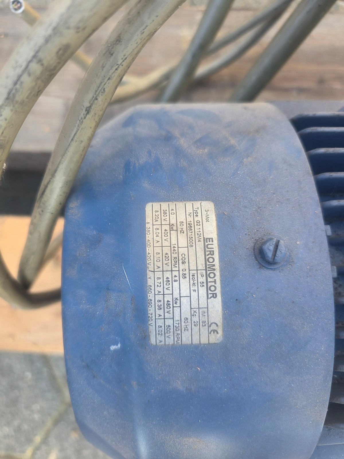 Euromotor 4 kW Elektromotor met V-snaren