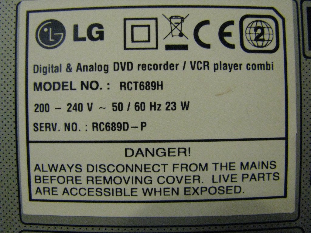 LG RCT 689H digital & analog DVD recorder VCR combi, Ophalen of Verzenden, Zo goed als nieuw, Overige typen