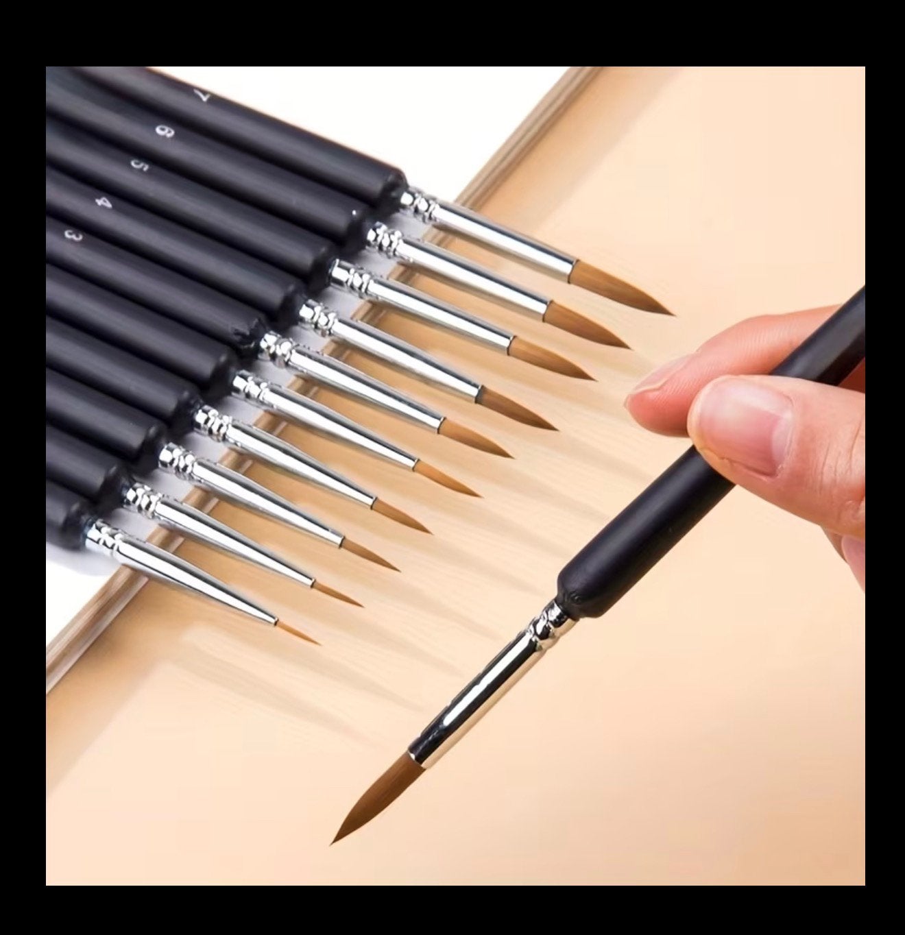Penselenset, Ophalen, Nieuw, Zwart, Handen en Nagels